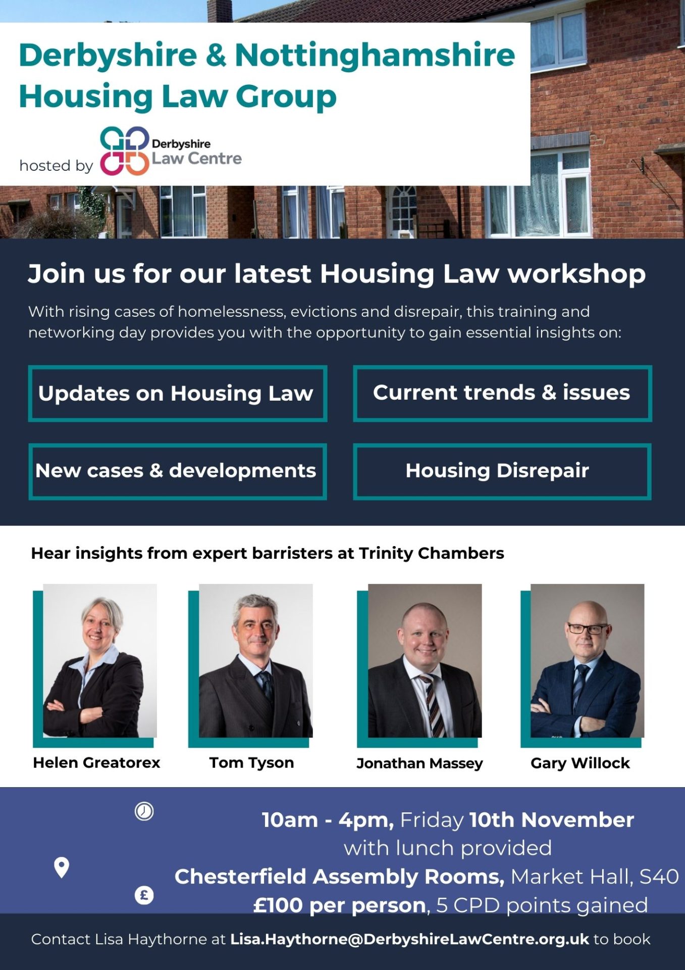 Housing Law Training Conference 10th November Derbyshire Law Centre®