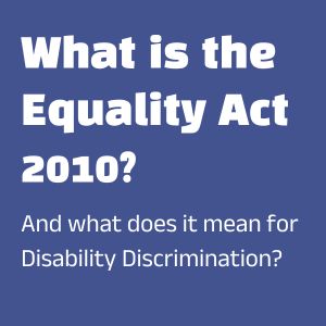 What is the Equality Act 2010 dark blue background with white text
